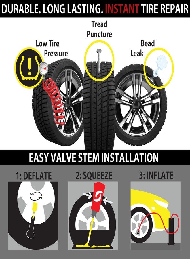 TireJect Automotive Sedan/Crossover/Truck 2-in-1 Tire Sealant & Bead Sealer Kit for tire repair of leaks and punctures - Image 5